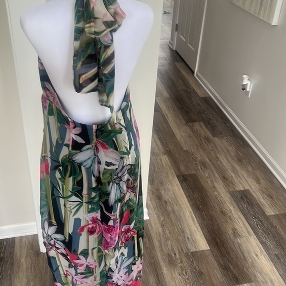 Venus halter maxi dress size 10 medium tropical floral print vacation cruise - Picture 4 of 9